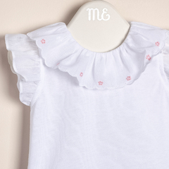 BODY DE ALGODÓN CON CUELLO DE VOILE BORDADO GIA - MAGDALENA ESPOSITO (ME43011411-01) - comprar online