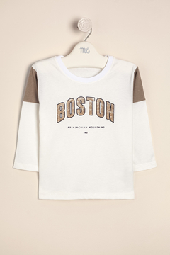 REMERA DE ALGODON ESTAMPADO BOSTON - MAGDALENA ESPOSITO EVERYDAY (E44142605E) en internet