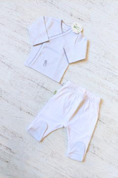 SET 2 PIEZAS RAYITAS GRISES PIMA: BATITA, RANITA - BROTECITOS (BROSETD-GN) - tienda online