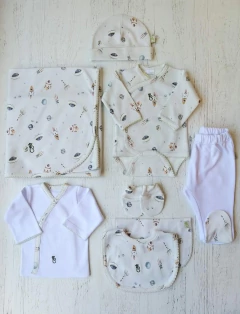AJUAR 8 PIEZAS ESPACIO: MANTA, BODY, BATITA, RANITA, BABERO, BABITA, GORRO Y MITONES (BROSET8P-ER) en internet