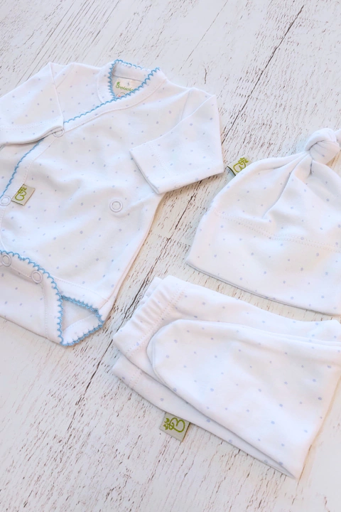 SET 3 PIEZAS PREMATURO PINTITAS CELESTE - BROTECITOS (BRO315P-12P)