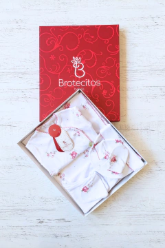 AJUAR 5 PIEZAS POEMA BLANCO: MANTA, BODY, RANITA, GORRO Y MITONES (BROSET5P2-GO) - comprar online