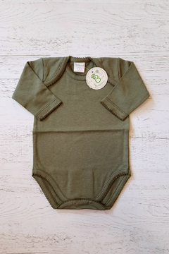 BODY ML VERDE OLIVA PIMA CUELLO AMERICANO - BROTECITOS (BROBOAM-04) - comprar online