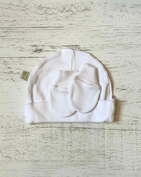 SET GORRO Y MITONES BLANCO - BROTECITOS (B00100-01)