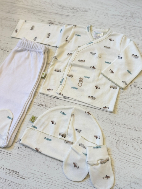 AJUAR 4 PIEZAS CARS : BATITA, RANITA, GORRO Y MITONES (BROSETA-IC)