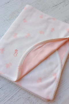 MANTA OSITOS ROSA NUDE ALGODÓN DOBLE - BROTECITOS (BROMA-FV)