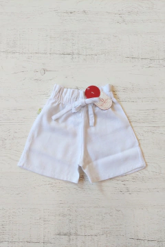 SHORT DE LINO BLANCO LISO - BROTECITOS (BROSHORTL-01) - comprar online
