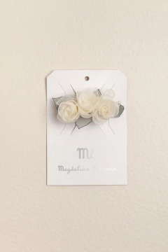 HEBILLA FRANCESA CON 3 FLORES PEQUEÑAS - MAGDALENA ESPOSITO (ME9984Q)