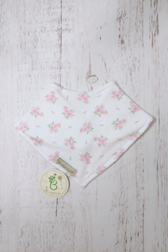 BABERO BANDANA FLORCITAS ROSA - BROTECITOS (BROBABEBAN-EW) - Mamá Coneja