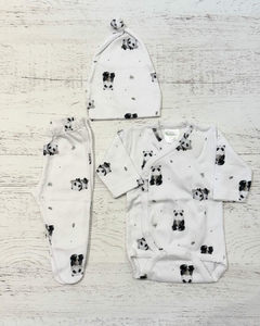 SET BODY RANITA Y GORRO PANDA BLANCO - BROTECITOS (BPRE00702-FW) - comprar online