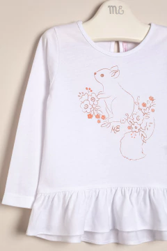 REMERA C/ VOLADO ESTAMP ARDILLA - MAGDALENA ESPOSITO EVERYDAY (E40141454-01) - comprar online
