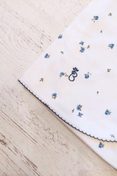 MANTA ROSITAS AZUL ALGODÓN DOBLE - BROTECITOS (BROMA-F21) - comprar online