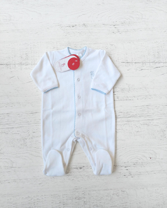 ENTERITO BLANCO LISO CON PICOT CELESTE PIMA - BROTECITOS (BROENT-12) - comprar online