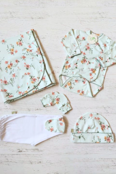 AJUAR 5 PIEZAS RAMO ACQUA: MANTA, BODY, RANITA, GORRO Y MITONES (BROSET5P2-EA) en internet