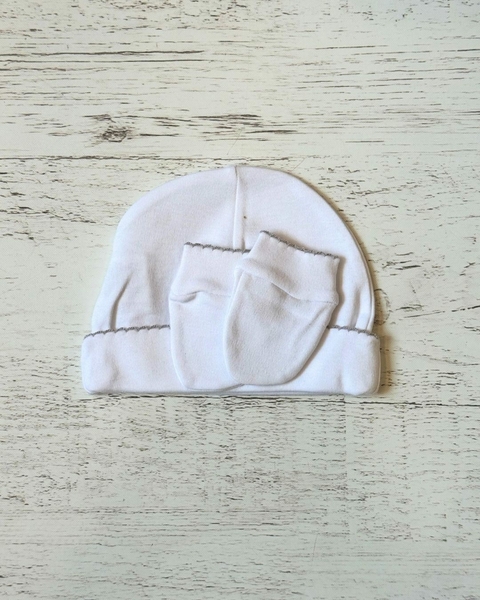 SET GORRO Y MITONES PICOT GRIS - BROTECITOS (B00100-15)