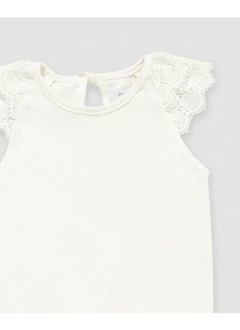 BODY MUSCULOSA CON VOLADO PUNTILLA EN MANGA - PIOPPA (BD-MADELEINE) - comprar online
