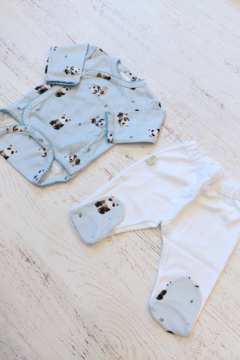 SET BODY Y RANITA PANDA CELESTE PIMA - BROTECITOS (BROSETE-PC)