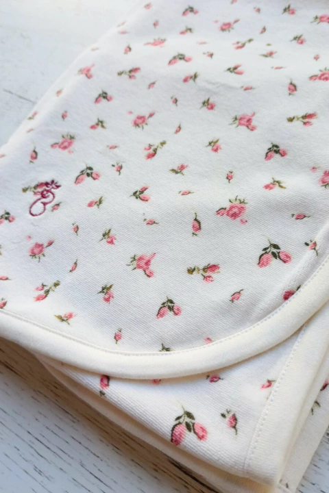 MANTA PLUSH Y ALGODON BCI PIMPOLLO BORDO - BROTECITOS (BROMAPL-FH)