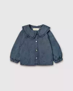 CAMISA DENIM CON CUELLO BABY - PIOPPA (CB-DEMI)