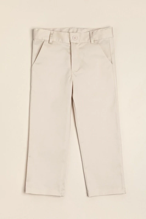 PANTALON DE GABARDINA CON CIERRE, CINTURA AJUSTABLE Y BOLSILLO TRASERO - MAGDALENA ESPOSITO (ME45128910-42)