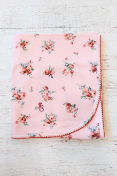 MANTA FLORAL ROSA ALGODON DOBLE - BROTECITOS (BROMA-GA) - comprar online