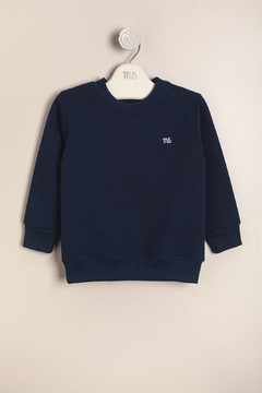 BUZO DE FRIZA C/LOGO BLUE & GREY - MAGDALENA ESPOSITO EVERYDAY (E42150922-21)