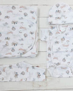 AJUAR AVIONETAS DE VERANO ALGODÓN BCI - BROTECITOS (BROSETV-GY)