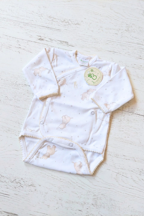 BODY CRUZADO ELEFANTES NATURAL ALGODON - BROTECITOS (BROBO-ABN)