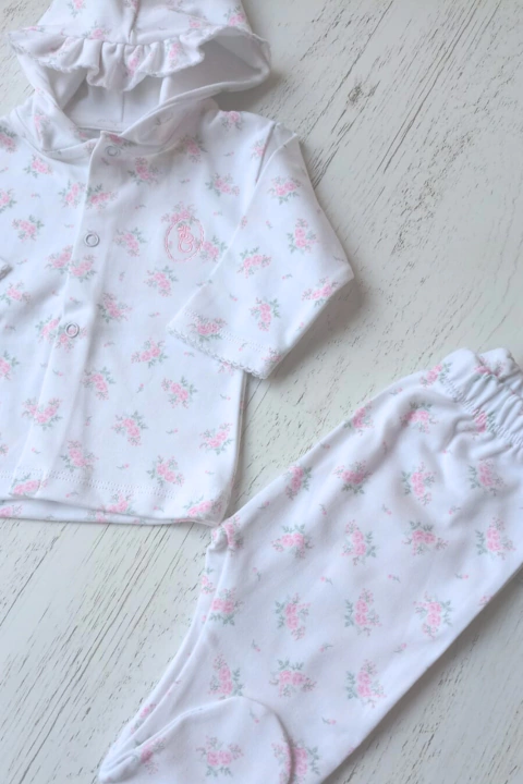 CONJ FLORCITAS ROSAS CAMPERA C/ VISERA Y RANITA - BROTECITOS (BROCAYPAALG-EW)