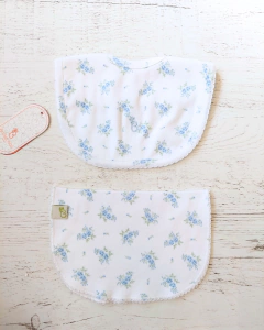 SET BABERO Y BABITA FLORCITAS CELESTES - BROTECITOS (BROSET2-EX)
