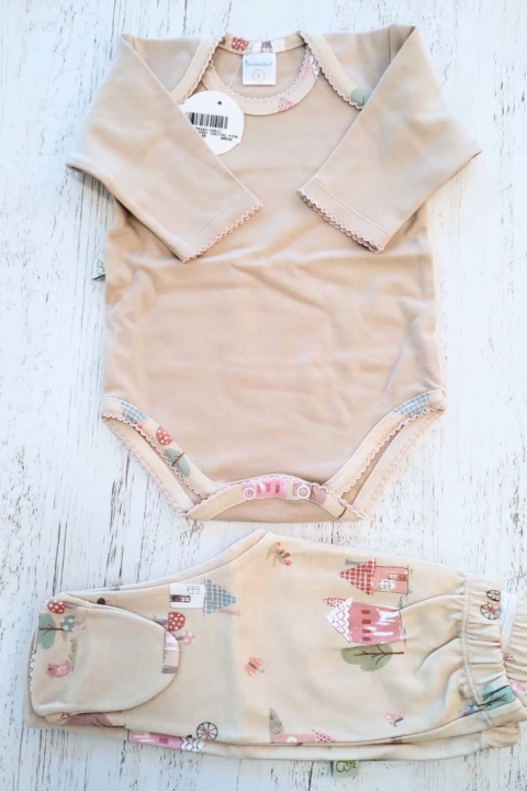 CONJ PASEO CASITAS ALGODON : BODY AMERICANO Y RANITA - BROTECITOS (BROPASEO-CASIT)