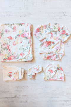 AJUAR 5 PIEZAS SILVESTRE: MANTA, BODY, RANITA, GORRO Y MITONES (BROSET5P2-FS) - Mamá Coneja