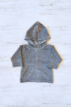 CAMPERA GRIS C/ CAPUCHA PLUSH SIMPLE - BROTECITOS (BROCAMPPLCAP-55)
