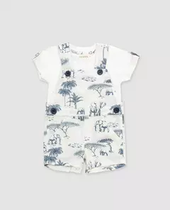 CONJUNTO JARDINERO DE LINO Y BODY DE JERSEY - PIOPPA (JBJ-ELEPHANT)