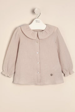 BLUSA DE GASA DOBLE CON VOLADO - MAGDALENA ESPOSITO (ME44131755) - comprar online