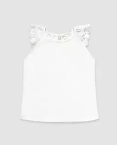 REMERA CON MANGAS DE PUNTILLA - PIOPPA (R-MADELINE) - comprar online