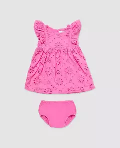 VESTIDO BRODERIE CON VOLADOS - PIOPPA (VB-DELFINAS) - comprar online