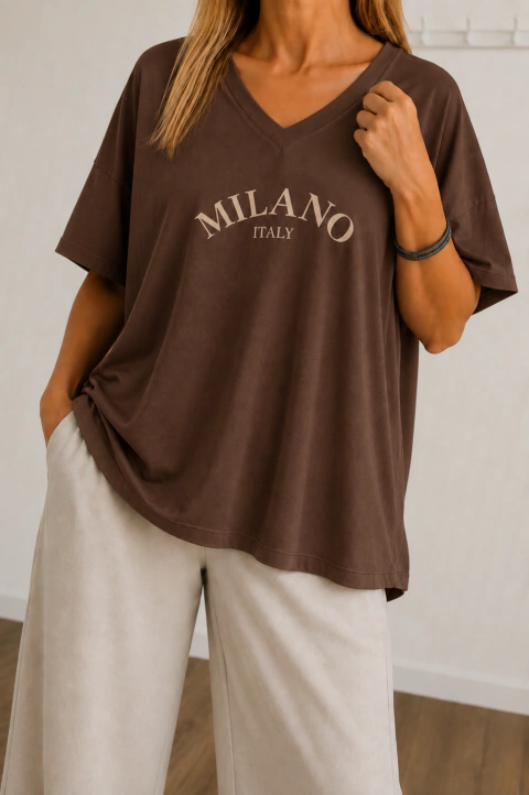 Remeron V Manga 3/4 MILANO (XL/XXL) Oversized CHOCOLATE