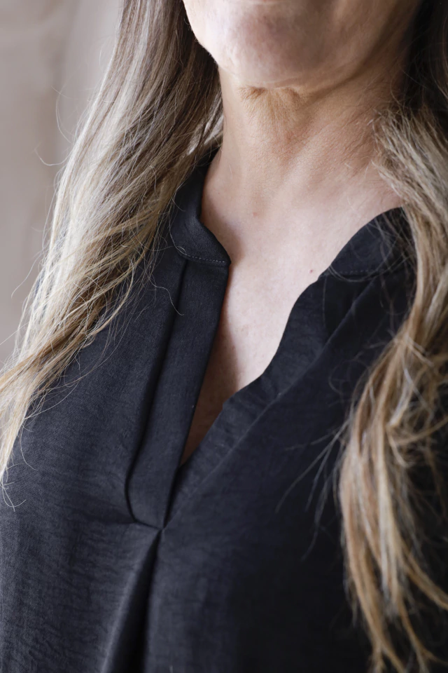 Vestido túnica Livorne de lino bambula black — imagen 6