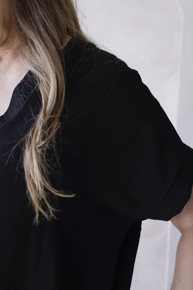 Vestido túnica Livorne de lino bambula black — imagen 7