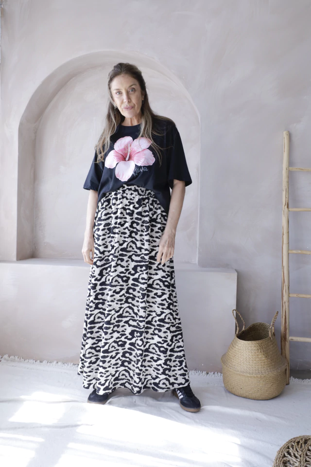 Maxi falda Sedita print grey 40 al 50 — imagen 4