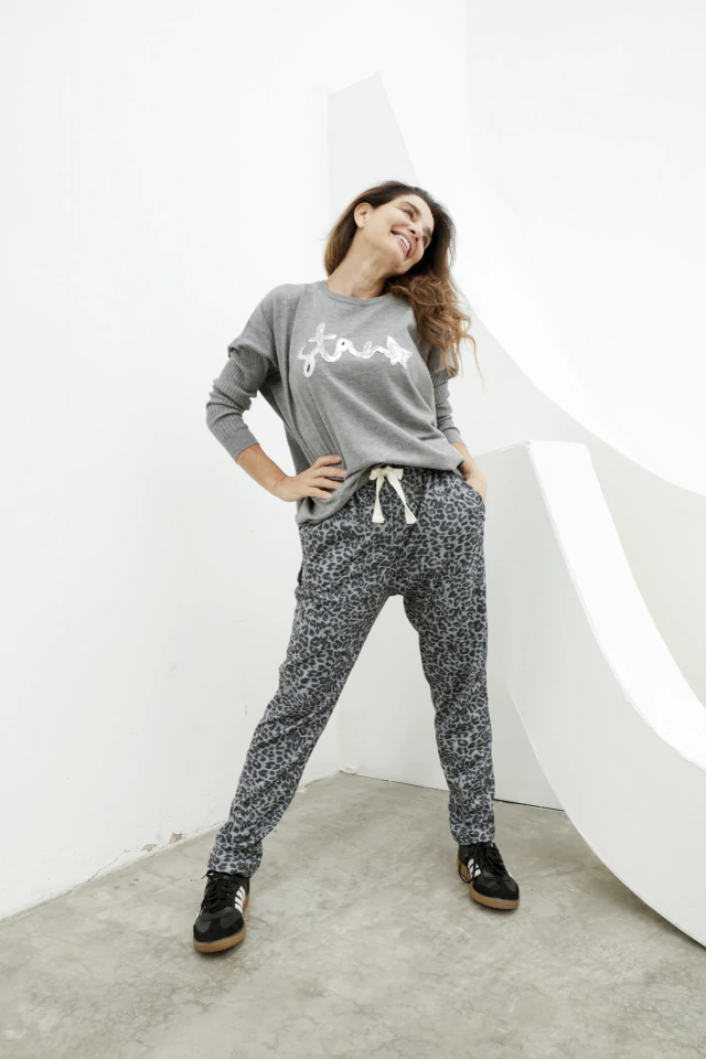 Babucha wafle print grey