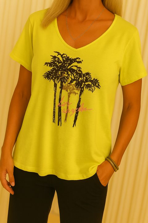Remera V PREMIUM PALM LIME (4 talles) - comprar online