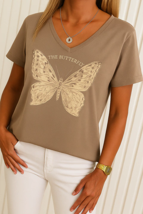 Remera V PREMIUM BIG BUTTERFLY Vizon (4 talles) - comprar online