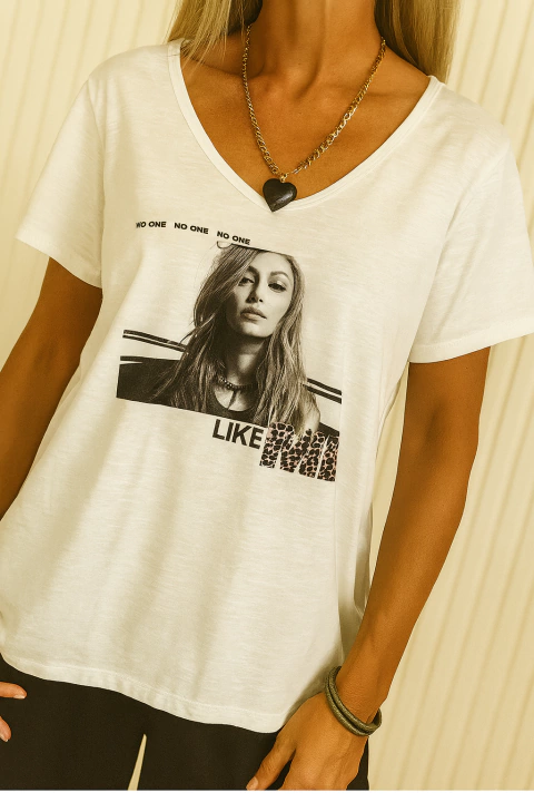 Remera V PREMIUM GIGI Natural Flamee ( 4 talles) - comprar online