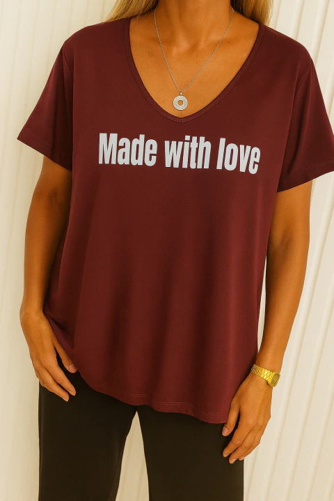 Remera V PREMIUM MADE BORDEUX (4 talles) - comprar online