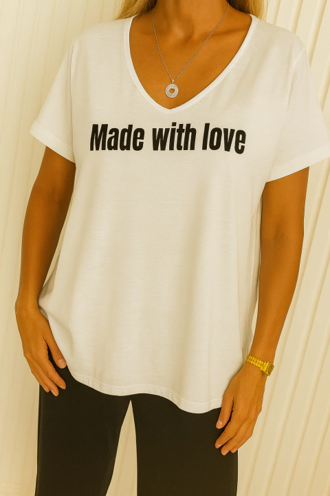 Remera V PREMIUM MADE WHITE (4 talles) - comprar online