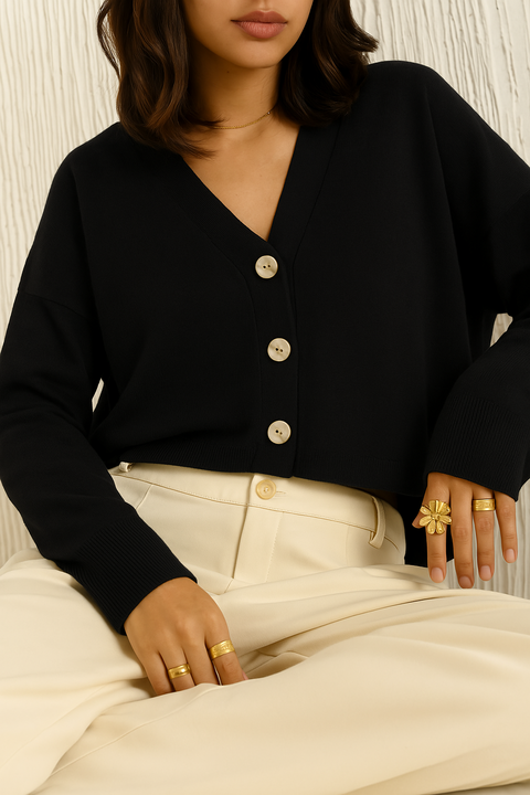 Cardigan Oversized Bremer Black XL/XXL - AW25 - comprar online