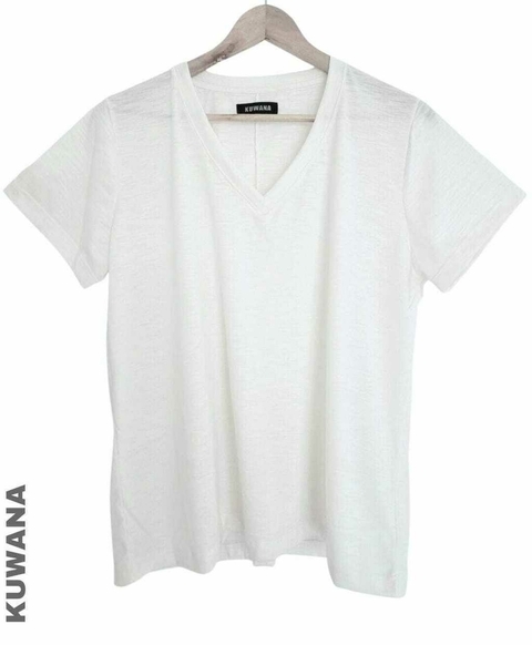 OUTLET SIN CAMBIO Remera V BASIC WHITE PREMIUM XL
