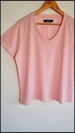 Remera V básica essencial premium flamee pinky s/m — imagen 3